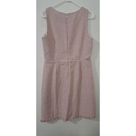 Ann Taylor Womens Size 8 Pink Black Sheath Dress Flare Fringe Hem $79.50 - Picture 5 of 9